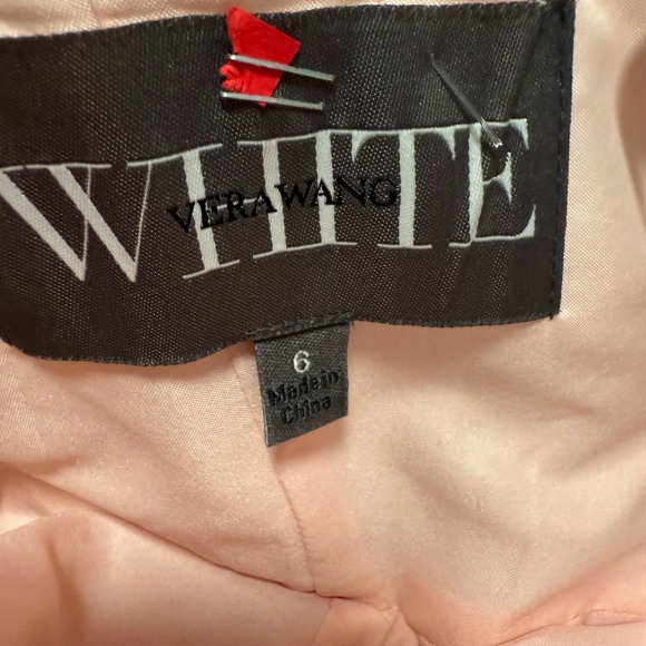 White by Vera Wang Pink Strapless V Neck Maxi Dress Bridesmaid Formal Gown 6‎ - Picture 9 of 12